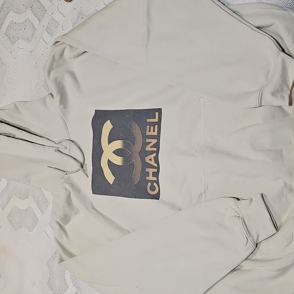 CC Cream Hoodie with Printed Logo
